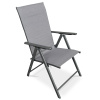 Židle zahradní, nastavitelný sklon, šedý textilen, šedá kovová konstrukce - AZC-S1116 GREY