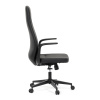 Kancelářské křeslo, černá ekokůže, houpací mechanismus s aretací ve 3 polohách, kovový kříž, kolečka pro tvrdé povrchy - KA-T8325 BK