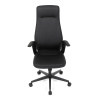 Kancelářské křeslo, černá ekokůže, houpací mechanismus s aretací ve 3 polohách, kovový kříž, kolečka pro tvrdé povrchy - KA-T8325 BK
