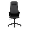Kancelářské křeslo, černá ekokůže, houpací mechanismus s aretací ve 3 polohách, kovový kříž, kolečka pro tvrdé povrchy - KA-T8325 BK