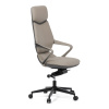 Kancelářské křeslo, šedá ekokůže, houpací mechanismus s aretací ve 4 polohách, kovový kříž, kolečka pro tvrdé povrchy - KA-T8426 GREY