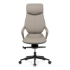 Kancelářské křeslo, šedá ekokůže, houpací mechanismus s aretací ve 4 polohách, kovový kříž, kolečka pro tvrdé povrchy - KA-T8426 GREY