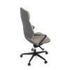 Kancelářské křeslo, šedá ekokůže, houpací mechanismus s aretací ve 4 polohách, kovový kříž, kolečka pro tvrdé povrchy - KA-T8426 GREY