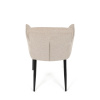 Židle jídelní, snadno čistitelná krémová látka, černý matný lak, kovové nohy - DCH-J2159 CRM2