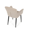 Židle jídelní, snadno čistitelná krémová látka, černý matný lak, kovové nohy - DCH-J2159 CRM2