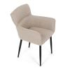 Židle jídelní, snadno čistitelná krémová látka, černý matný lak, kovové nohy - DCH-J2159 CRM2