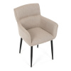 Židle jídelní, snadno čistitelná krémová látka, černý matný lak, kovové nohy - DCH-J2159 CRM2