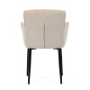 Židle jídelní, snadno čistitelná krémová látka, černý matný lak, kovové nohy - DCH-J2159 CRM2