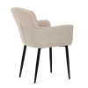 Židle jídelní, snadno čistitelná krémová látka, černý matný lak, kovové nohy - DCH-J2159 CRM2