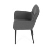 Židle jídelní, snadno čistitelná šedá látka, černý matný lak, kovové nohy - DCH-J2159 GREY2