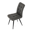 Židle jídelní, šedá látka v dekoru broušené kůže, černý kov - DCL-D1250 GREY3