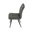 Židle jídelní, šedá látka v dekoru broušené kůže, černý kov - DCL-D1250 GREY3