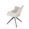 Židle jídelní, krémová látka, 360° vratný mechanismus, černý kov - DCH-D1320 CRM2