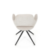 Židle jídelní, krémová látka, 360° vratný mechanismus, černý kov - DCH-D1320 CRM2