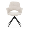 Židle jídelní, krémová látka, 360° vratný mechanismus, černý kov - DCH-D1320 CRM2