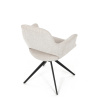 Židle jídelní, krémová látka, 360° vratný mechanismus, černý kov - DCH-D1320 CRM2