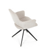 Židle jídelní, krémová látka, 360° vratný mechanismus, černý kov - DCH-D1320 CRM2