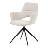 Židle jídelní, krémová látka, 360° vratný mechanismus, černý kov - DCH-D1320 CRM2