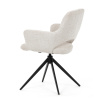 Židle jídelní, krémová látka, 360° vratný mechanismus, černý kov - DCH-D1320 CRM2