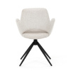 Židle jídelní, krémová látka, 360° vratný mechanismus, černý kov - DCH-D1320 CRM2