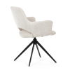 Židle jídelní, krémová látka, 360° vratný mechanismus, černý kov - DCH-D1320 CRM2