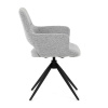 Židle jídelní, šedá látka, 360° vratný mechanismus, černý kov - DCH-D1320 GREY2