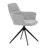 Židle jídelní, šedá látka, 360° vratný mechanismus, černý kov - DCH-D1320 GREY2