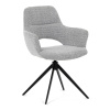 Židle jídelní, šedá látka, 360° vratný mechanismus, černý kov - DCH-D1320 GREY2