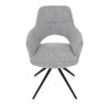 Židle jídelní, šedá látka, 360° vratný mechanismus, černý kov - DCH-D1320 GREY2