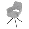 Židle jídelní, šedá látka, 360° vratný mechanismus, černý kov - DCH-D1320 GREY2