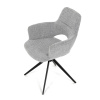 Židle jídelní, šedá látka, 360° vratný mechanismus, černý kov - DCH-D1320 GREY2