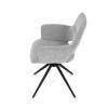 Židle jídelní, šedá látka, 360° vratný mechanismus, černý kov - DCH-D1320 GREY2