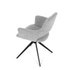 Židle jídelní, šedá látka, 360° vratný mechanismus, černý kov - DCH-D1320 GREY2
