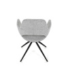 Židle jídelní, šedá látka, 360° vratný mechanismus, černý kov - DCH-D1320 GREY2