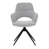 Židle jídelní, šedá látka, 360° vratný mechanismus, černý kov - DCH-D1320 GREY2