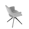 Židle jídelní, šedá látka, 360° vratný mechanismus, černý kov - DCH-D1320 GREY2