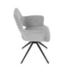 Židle jídelní, šedá látka, 360° vratný mechanismus, černý kov - DCH-D1320 GREY2