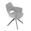 Židle jídelní, šedá látka, 360° vratný mechanismus, černý kov - DCH-D1320 GREY2