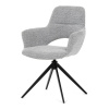 Židle jídelní, šedá látka, 360° vratný mechanismus, černý kov - DCH-D1320 GREY2
