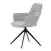 Židle jídelní, šedá látka, 360° vratný mechanismus, černý kov - DCH-D1320 GREY2