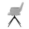 Židle jídelní, šedá látka, 360° vratný mechanismus, černý kov - DCH-D1320 GREY2