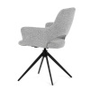 Židle jídelní, šedá látka, 360° vratný mechanismus, černý kov - DCH-D1320 GREY2