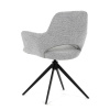 Židle jídelní, šedá látka, 360° vratný mechanismus, černý kov - DCH-D1320 GREY2