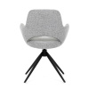 Židle jídelní, šedá látka, 360° vratný mechanismus, černý kov - DCH-D1320 GREY2