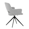Židle jídelní, šedá látka, 360° vratný mechanismus, černý kov - DCH-D1320 GREY2