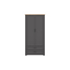 TOLMIN šatní skříň SZF2D2S, grafit/dub artisan
