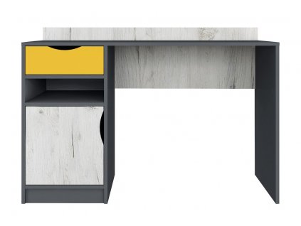 Psací stůl DISNEY dub kraft bílý/šedý grafit/žlutá