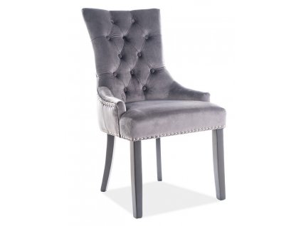 Jídelní čalouněná židle MANUEL VELVET šedá/černá