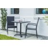 Zahradní sestava DORTMUND + ESSEN (1x stůl + 2x křeslo) černá