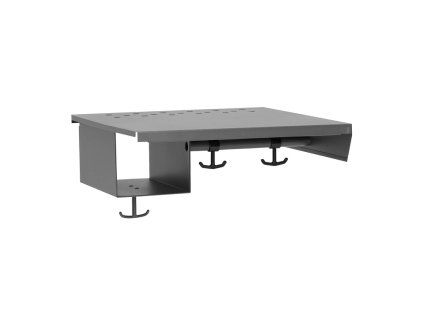 Polička CREATE, s háčky, 300 mm, šedá